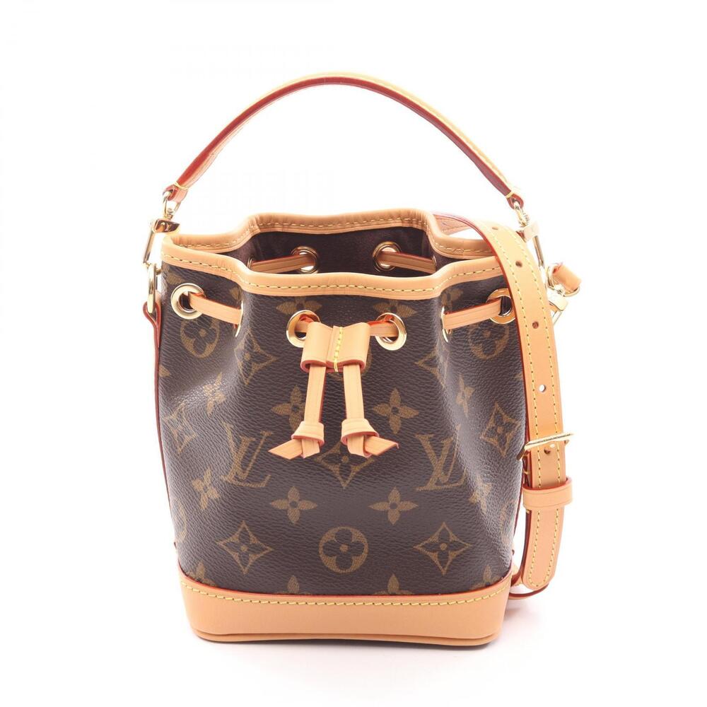 Louis Vuitton Noe Monogram Top Handle Bag Canvas Leather Brown